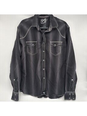 Men’s Wrangler Rock 47 westen Snap Button Stitched Black Size XL Great Cond